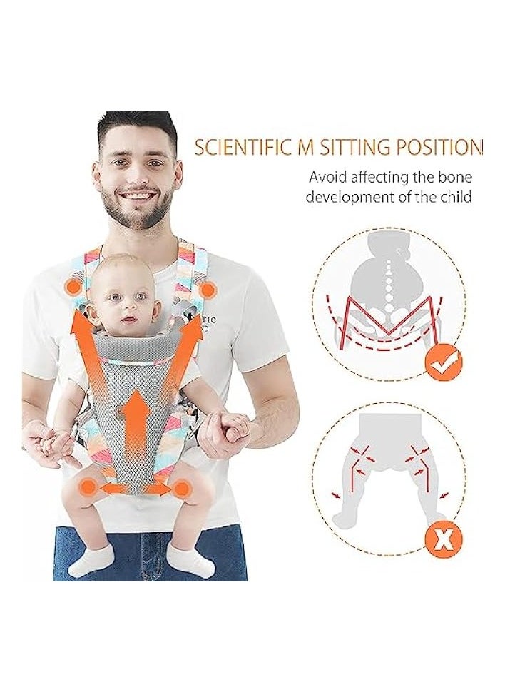 Baby Carrier, Lightweight Breathable Baby Carrier, 4-in-1 Infant Carrier, Convertible Front and Back Child Carrier Backpack, Multi-Function for Newborn Toddler 0 to 36 Months