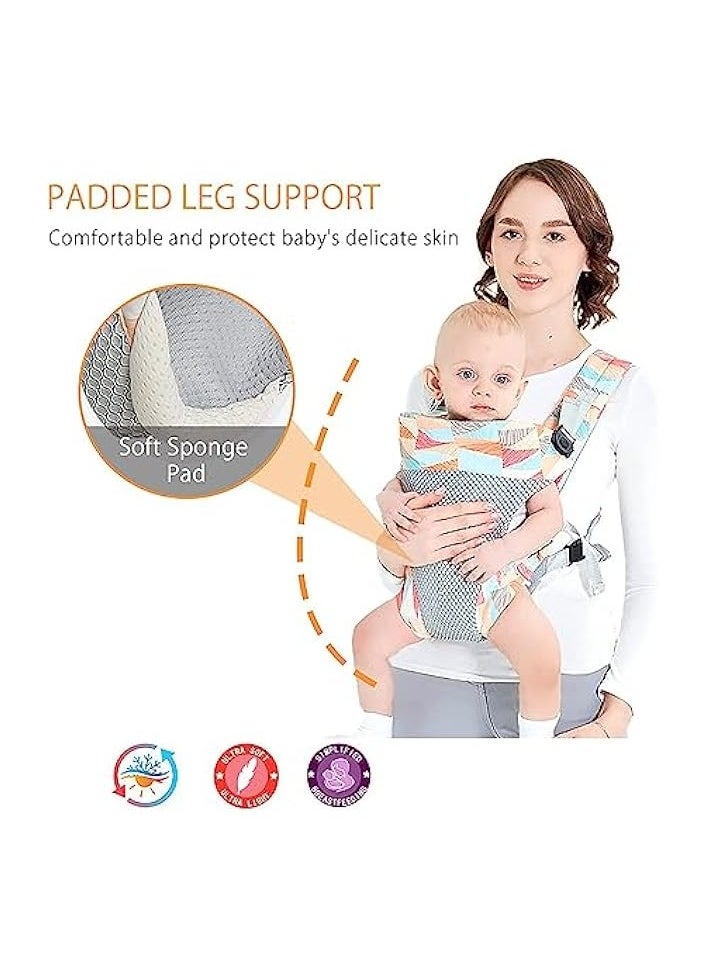 Baby Carrier, Lightweight Breathable Baby Carrier, 4-in-1 Infant Carrier, Convertible Front and Back Child Carrier Backpack, Multi-Function for Newborn Toddler 0 to 36 Months