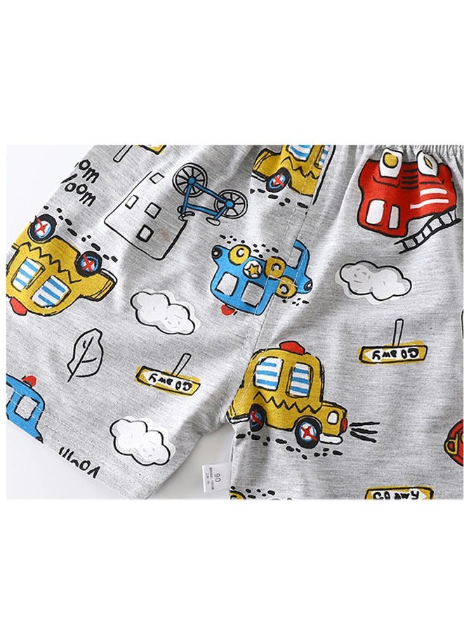 Boys Summer Short sleeve T-shirt two-piece set，Cartoon Car Printed Short Sleeve and Shorts,Two Piece set,Boy T-Shirt Set