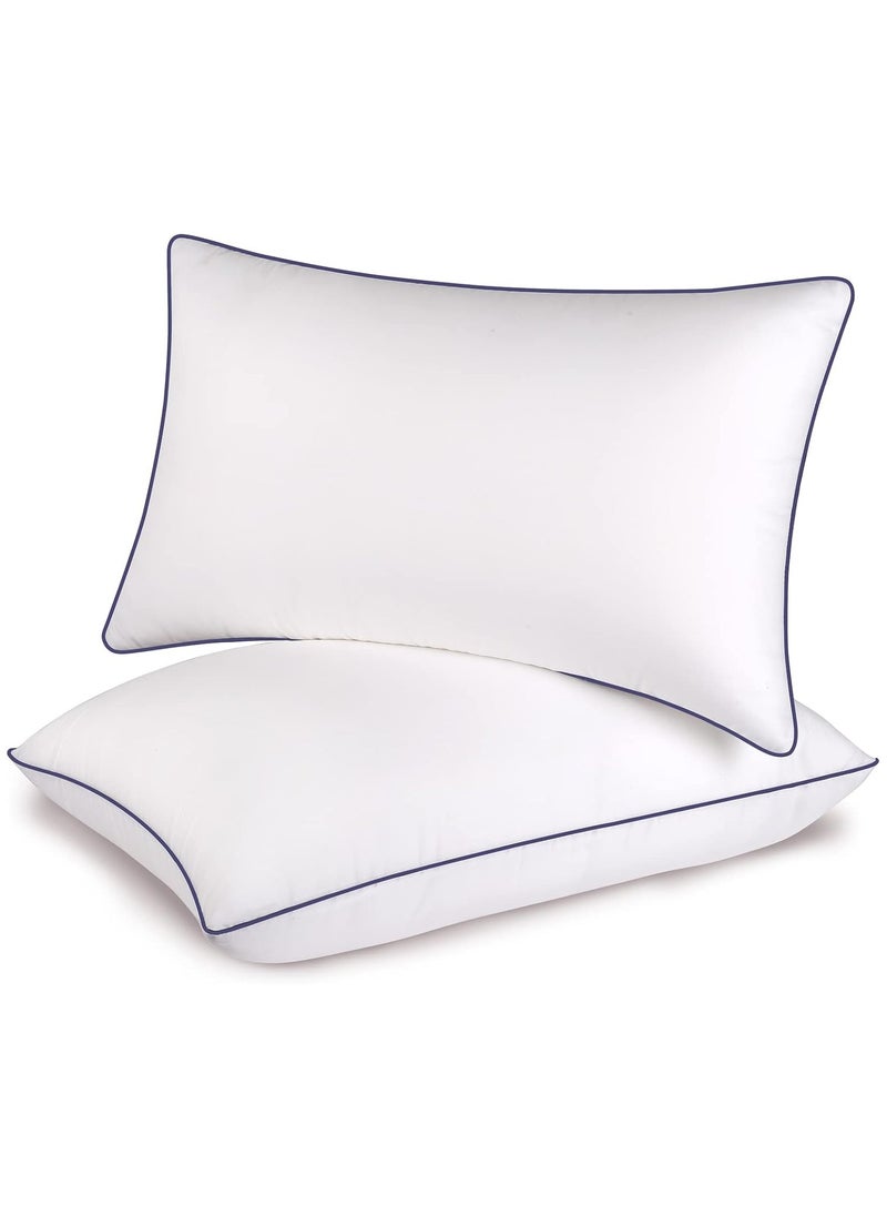 Bed Pillows for Sleeping-2 Pack Queen Size Set of 2 Pillow for Side Back and Stomach Sleepers, Down Alternative Filling Luxury Soft Quality with Premium Plush (White)