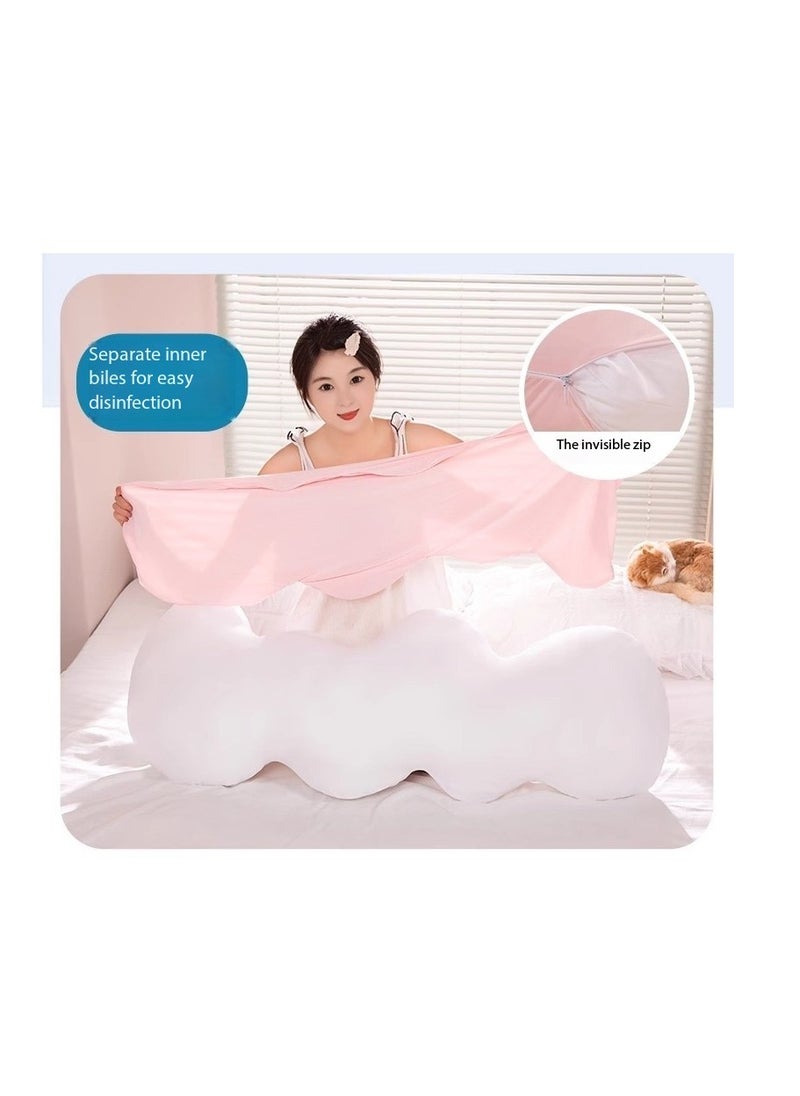 Ice Silk Adult Body Pillow 130cm Long Pillow Detachable and Washable Pregnant Women's Side Sleep Pillow Summer Cool and Breathable Pillow Multi functional Sofa Bedroom Napping Pillow Support Waist Back Legs Sleep Companion