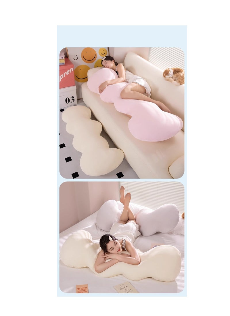 Ice Silk Adult Body Pillow 130cm Long Pillow Detachable and Washable Pregnant Women's Side Sleep Pillow Summer Cool and Breathable Pillow Multi functional Sofa Bedroom Napping Pillow Support Waist Back Legs Sleep Companion