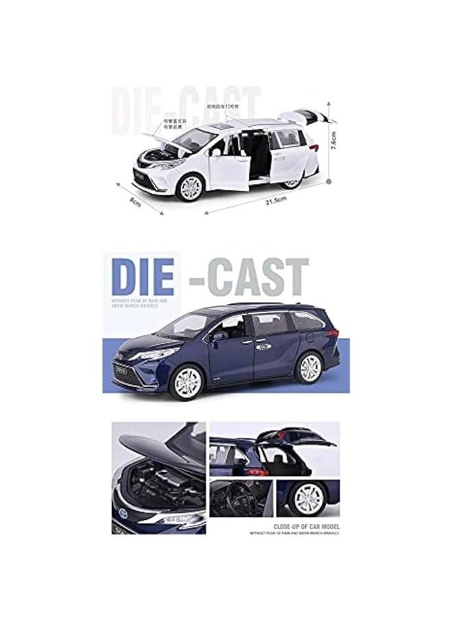 Toy car Model 1:24 for Toyota Sienna Granvia MPV Van Alloy Model Car Toy Diecasts Sound and Light Car Toys for Children (Color : G7)