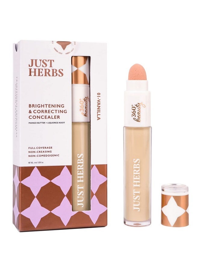 Concealer For Face Makeup With Liquorice Root Dewy Finish, Full Coverage Ultra Blendable Dark Circle Spot Brightening And Correcting Concealer 6Ml (Vanilla)