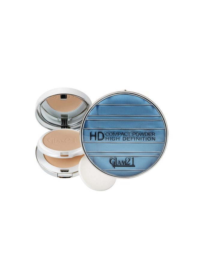 Glam21 2 In 1 Hd Compact Powder Oil Free Formula Long Lasting Freshness 12Hrs Stay Natural Matte Finishlight Medium20Gm