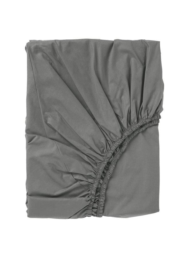 Fitted sheet, grey, 140x200 cm