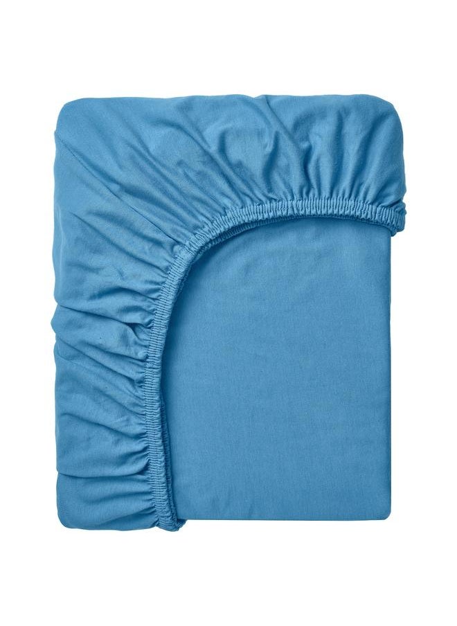 Fitted sheet, blue, 180x200 cm