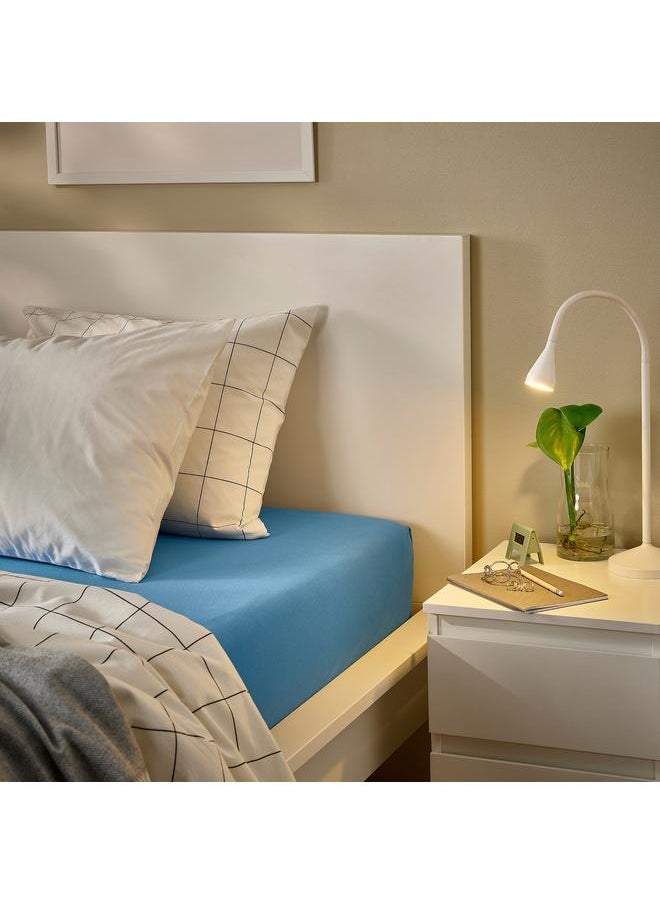 Fitted sheet, blue, 180x200 cm