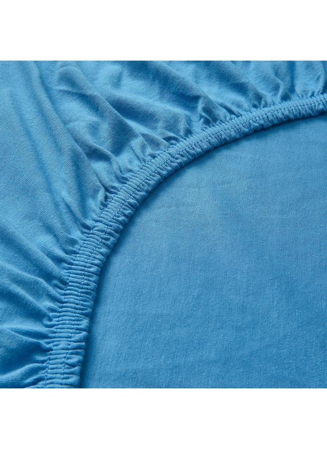 Fitted sheet, blue, 180x200 cm