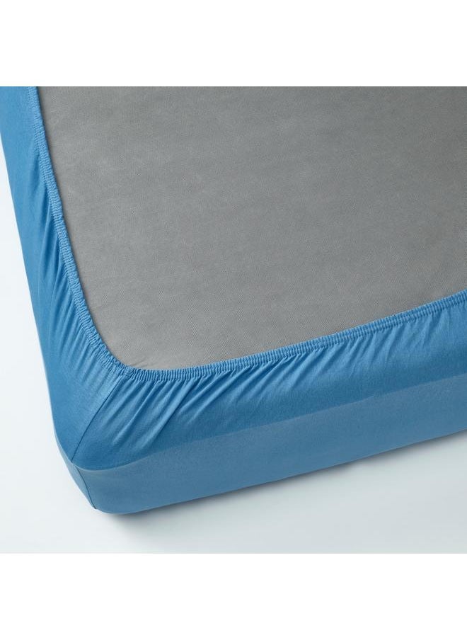 Fitted sheet, blue, 180x200 cm