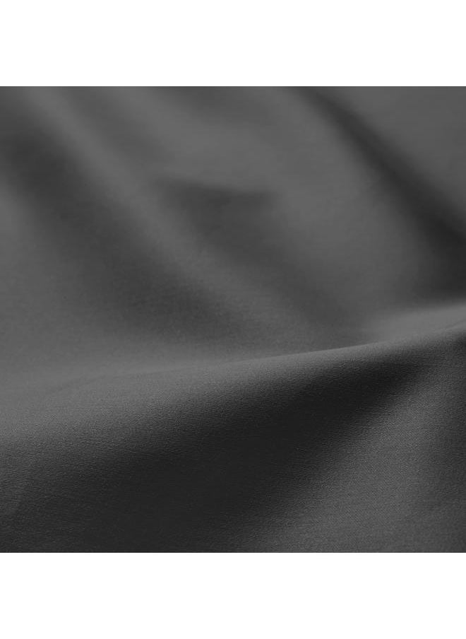 Fitted sheet, dark grey, 90x200 cm