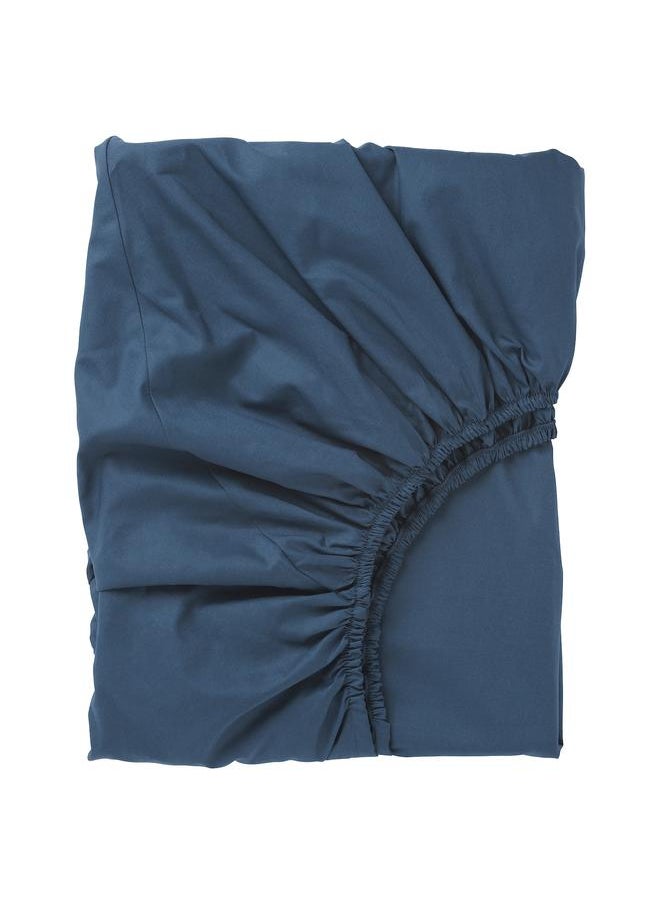 Fitted sheet, dark blue, 160x200 cm