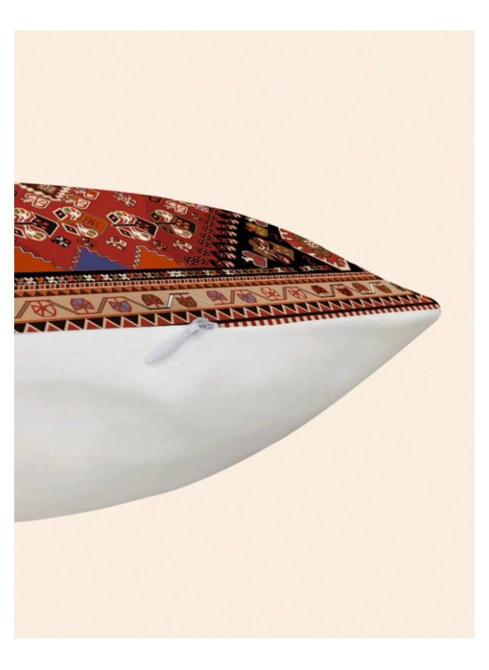 Cushion cover set of 4 pieces, bohemian design, bright and solid colors, size 45 cm x 45 cm, without filling