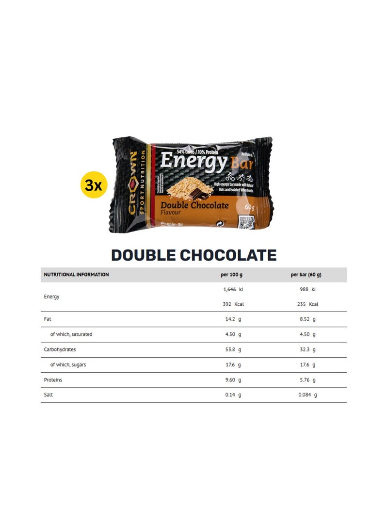 CROWN SPORT NUTRITION - Energy Bar Assorted Flavors (12 x 60g)
