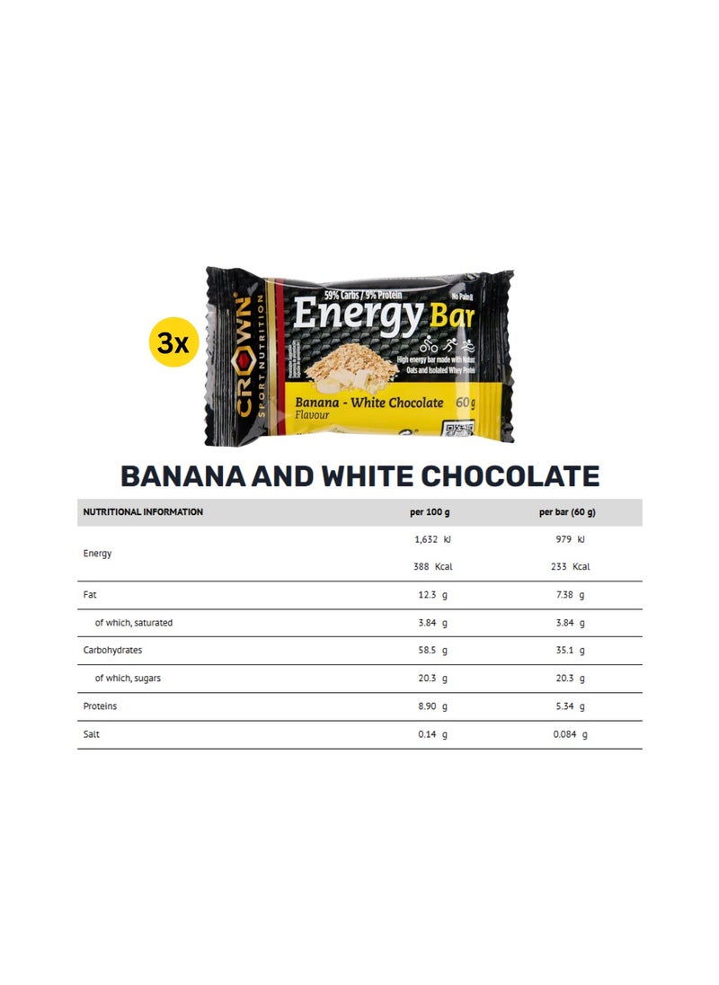 CROWN SPORT NUTRITION - Energy Bar Assorted Flavors (12 x 60g)
