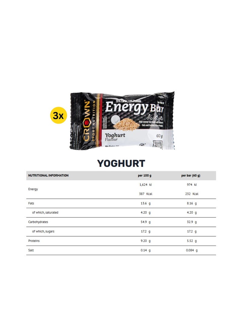 CROWN SPORT NUTRITION - Energy Bar Assorted Flavors (12 x 60g)