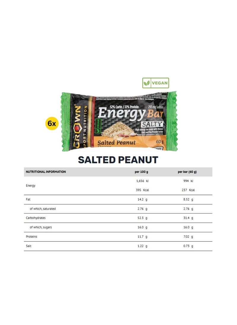 CROWN SPORT NUTRITION - Vegan Energy Bar Assorted Flavor (12 x 60grams)