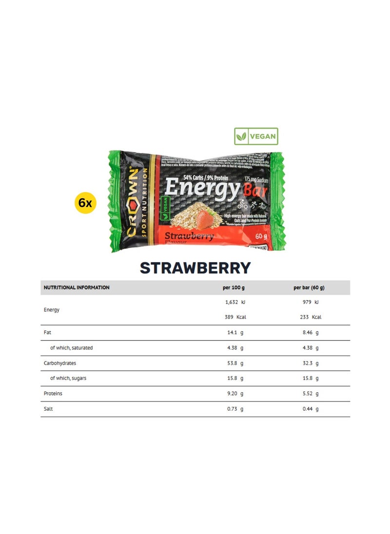CROWN SPORT NUTRITION - Vegan Energy Bar Assorted Flavor (12 x 60grams)