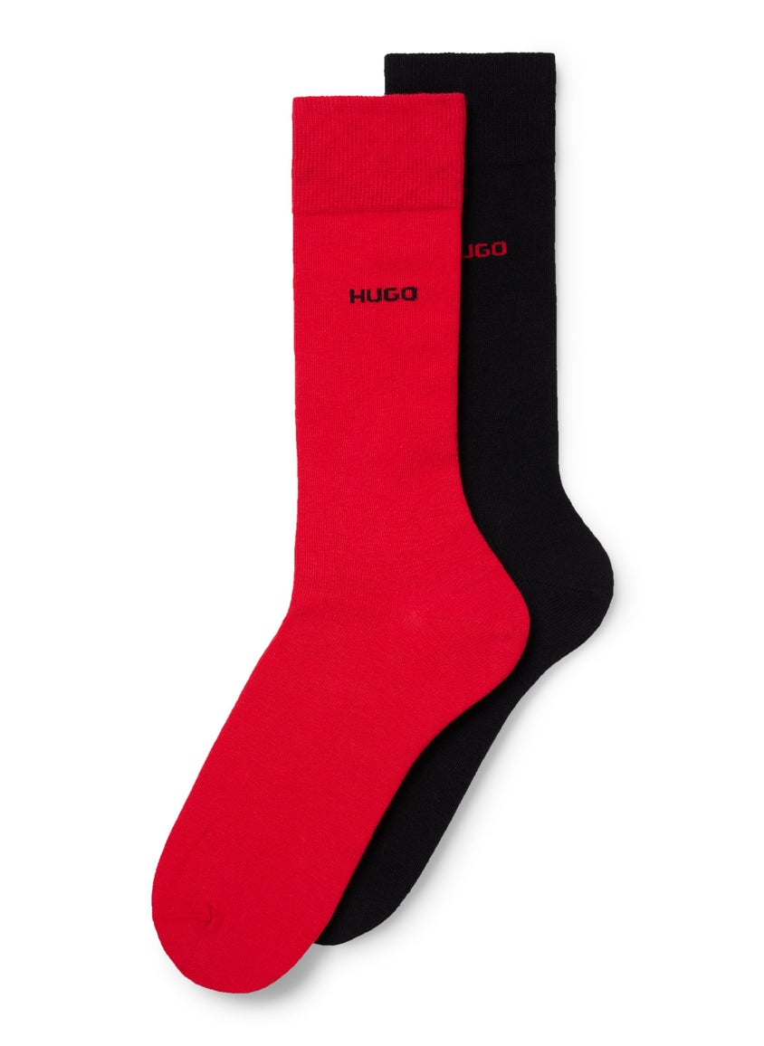 Two-pack of regular-length socks in stretch fabric