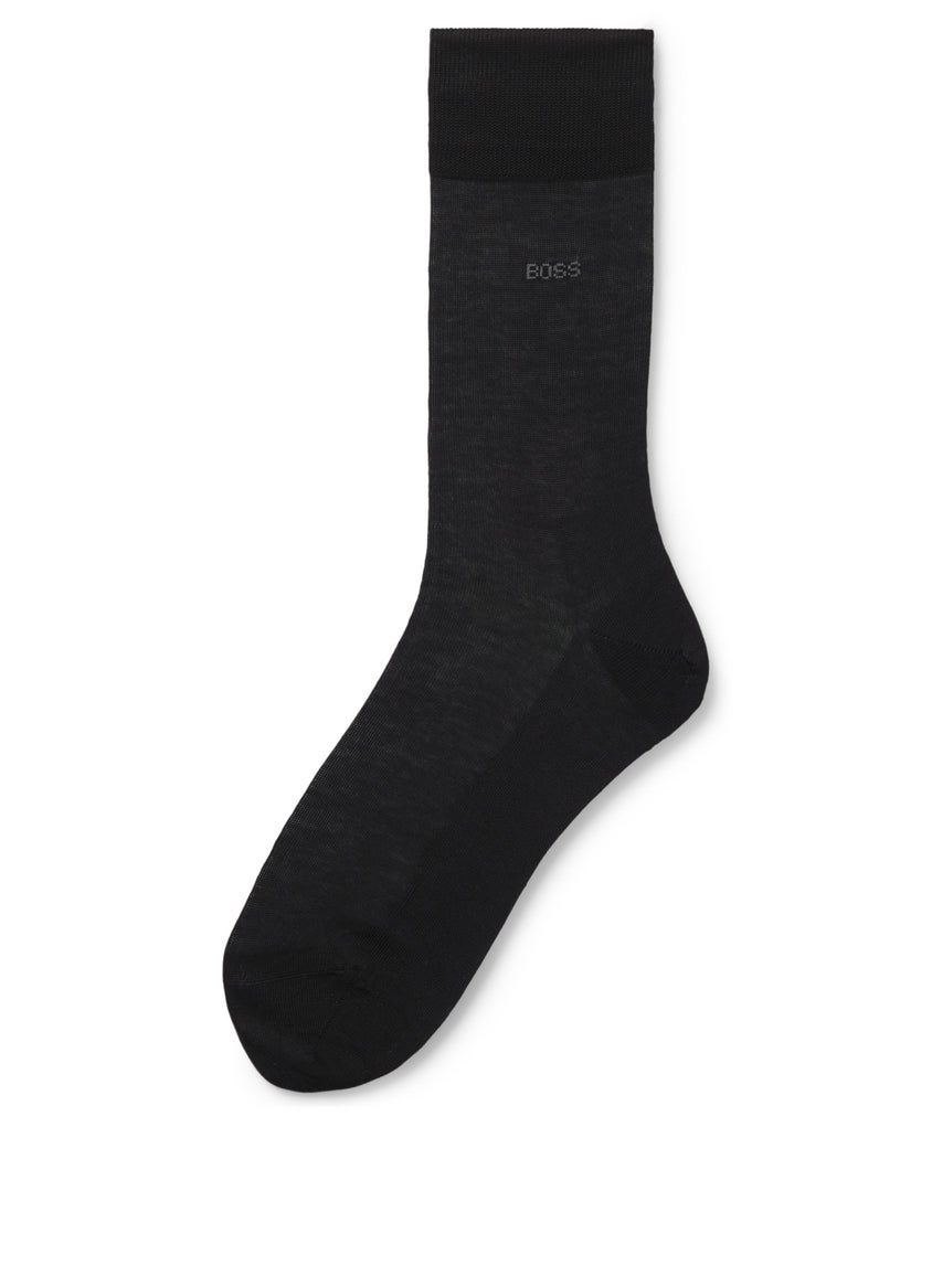 Regular-length logo socks in mercerised Egyptian cotton