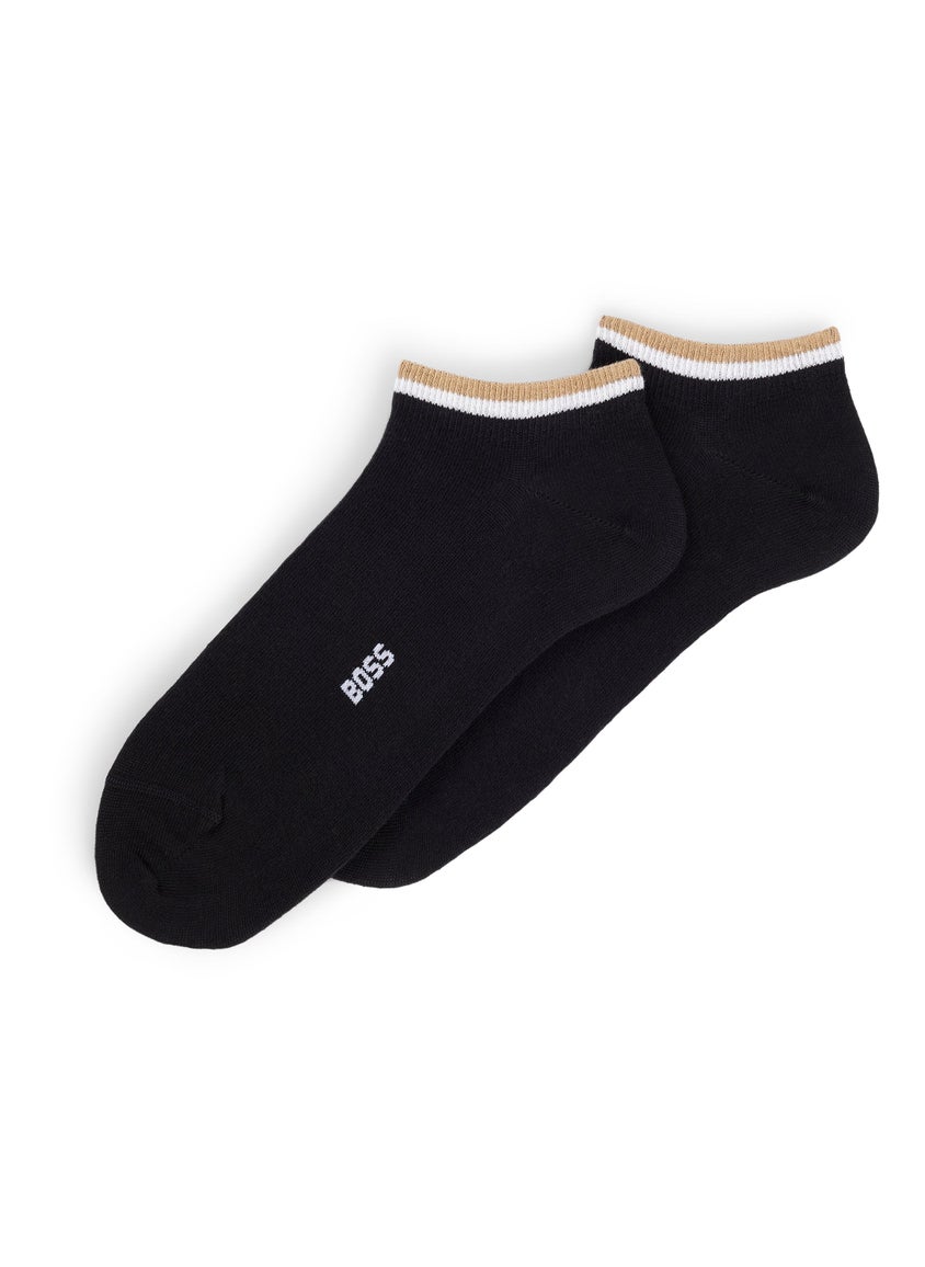Two-pack of ankle socks with signature-stripe cuffs