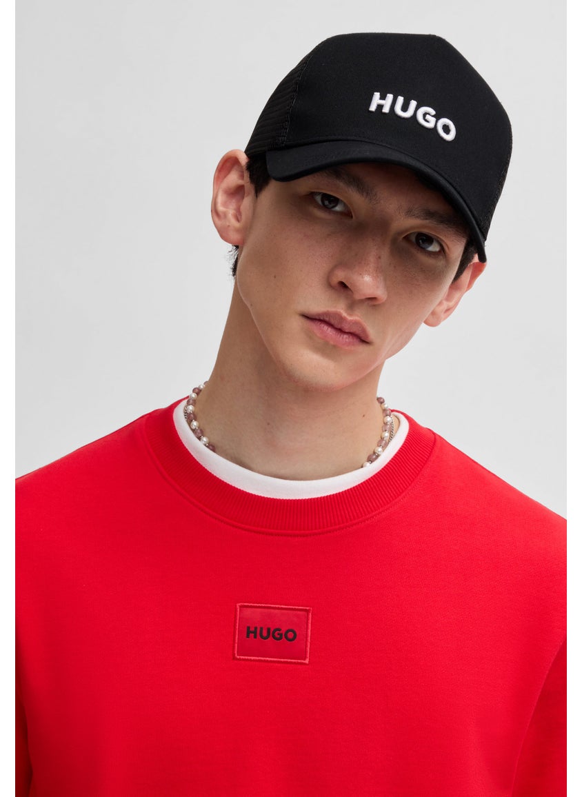 Cotton-twill cap with mesh panels