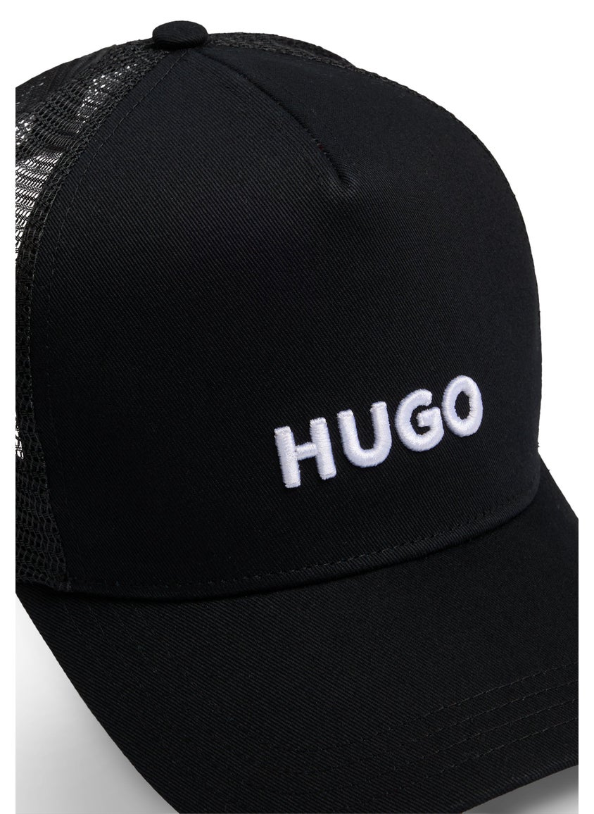 Cotton-twill cap with mesh panels