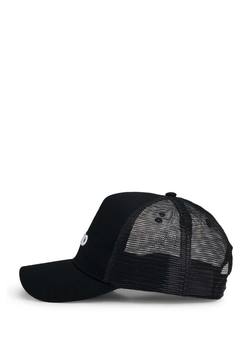 Cotton-twill cap with mesh panels
