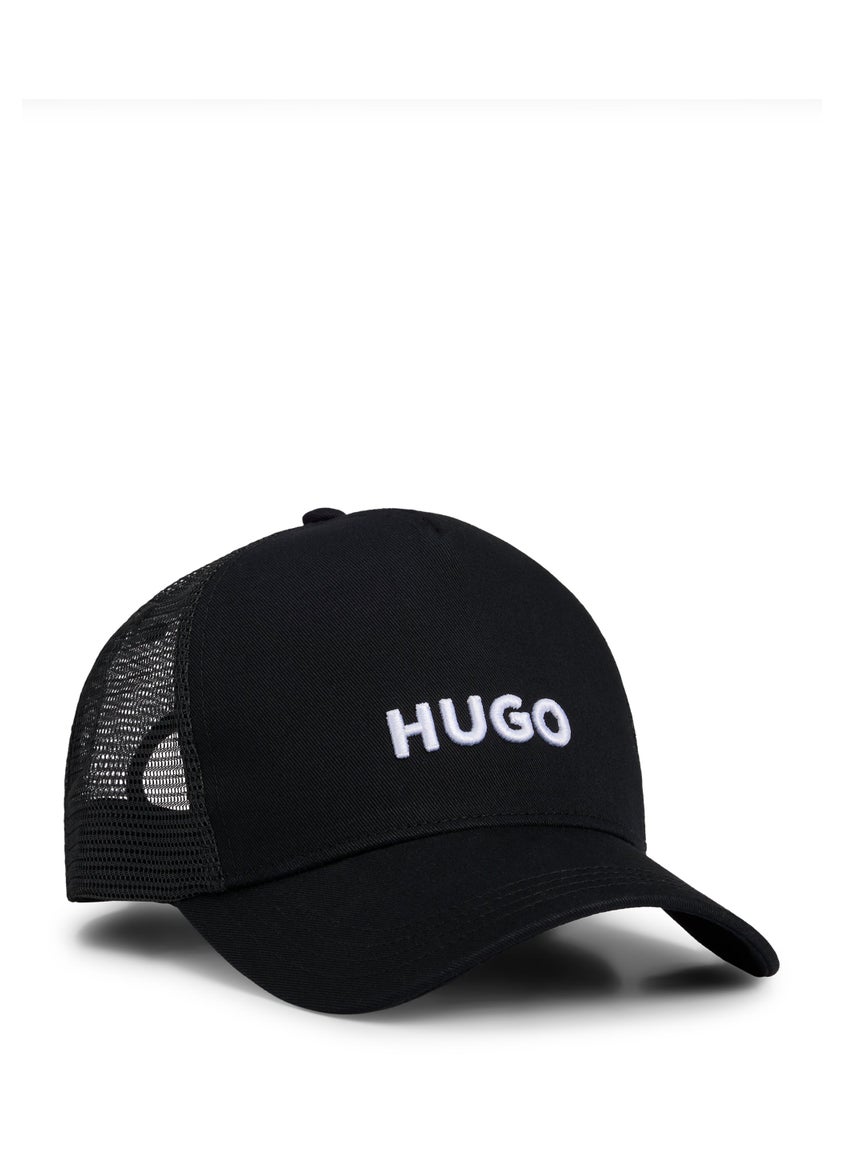 Cotton-twill cap with mesh panels