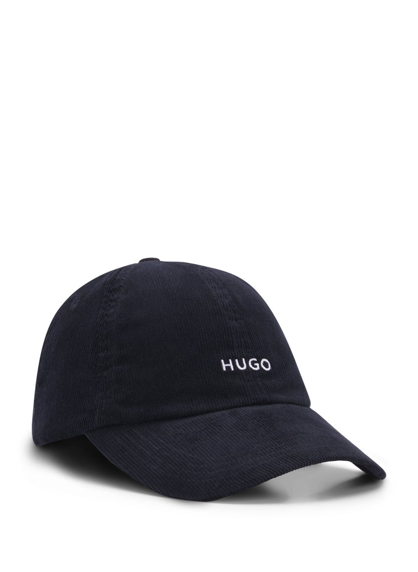 Cotton-corduroy cap with embroidered logo
