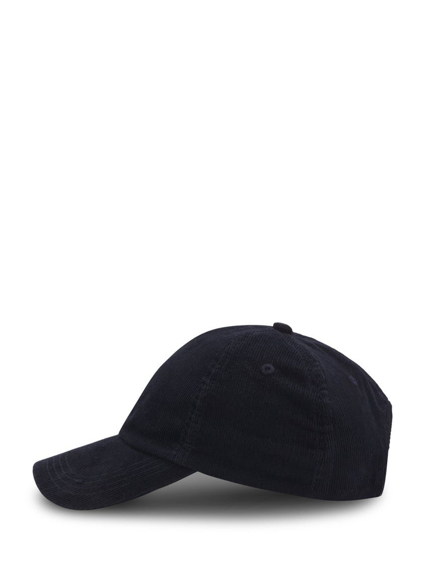 Cotton-corduroy cap with embroidered logo