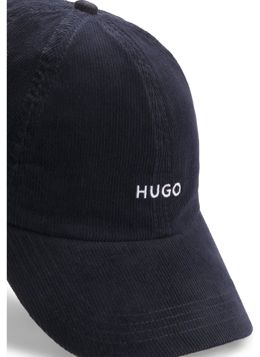 Cotton-corduroy cap with embroidered logo