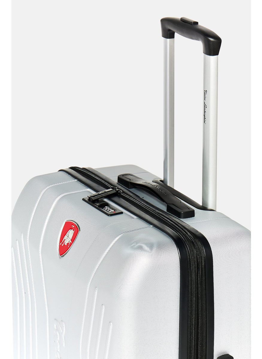 30,3 Inch Expandable Hardshell Brand Logo Check In Spinner Luggage, Silver