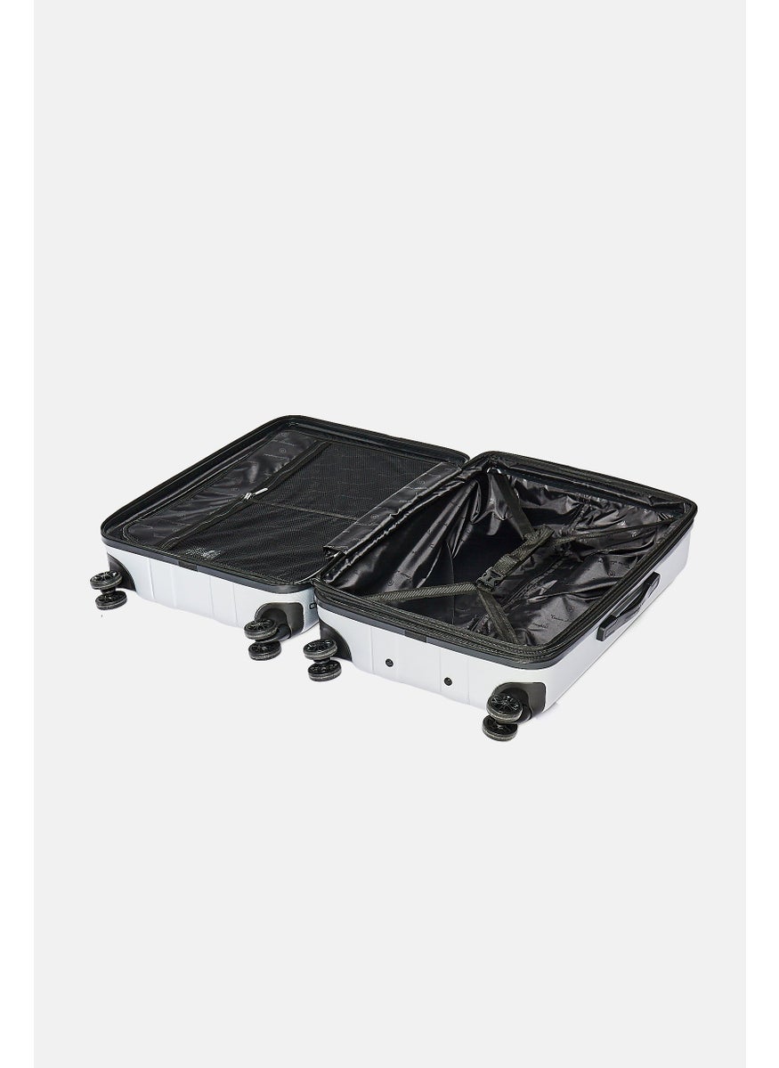 30,3 Inch Expandable Hardshell Brand Logo Check In Spinner Luggage, Silver