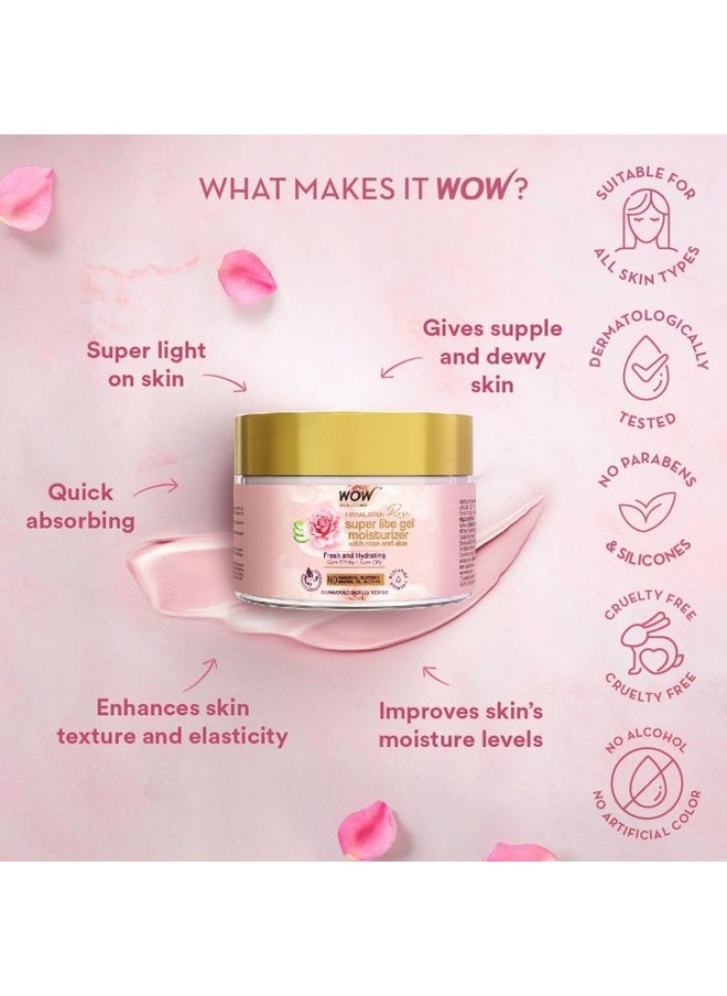 Super Light Rose Aloe Gel Moisturizer | Instant Hydration | Non-Sticky & Oil-Free | Quick Absorbing | Suitable For All Skin Types | 50 Ml