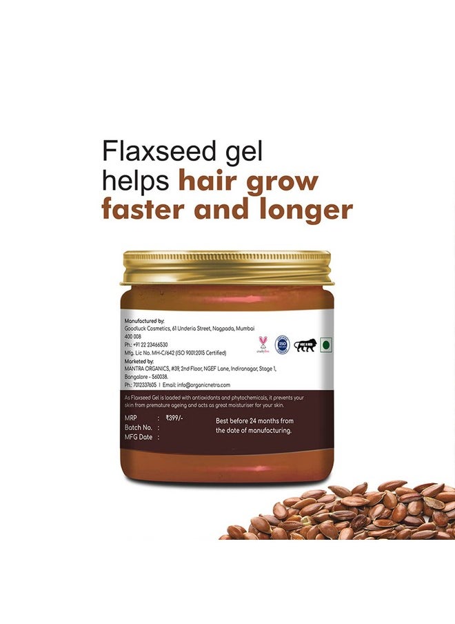 Pure Flaxseed Gel With Vitamin E For Hair & Skin, Strengthens & Nourishes Hair & Skin Health, Safe & Mild For All Skin Type, Reduces Fine Lines & Wrinkles, 200G