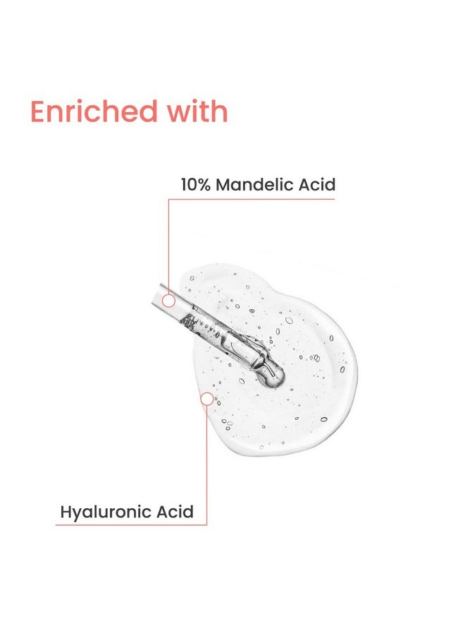 10% Mandelic Acid Face Serum | Brighten Skin, Unclog Pores, Dissolve Blackheads, Men & Women - 30 Ml