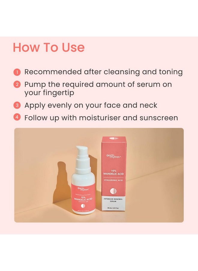 10% Mandelic Acid Face Serum | Brighten Skin, Unclog Pores, Dissolve Blackheads, Men & Women - 30 Ml