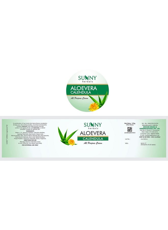Aloevera & Calendula All Purpose Cream | Helps Prevent Scarring, Sunburn | Calendula Suitable For Delicate Skin | Aloevera Helps To Moisturize Skin & Gives A Healthy Glow, 250 Gm