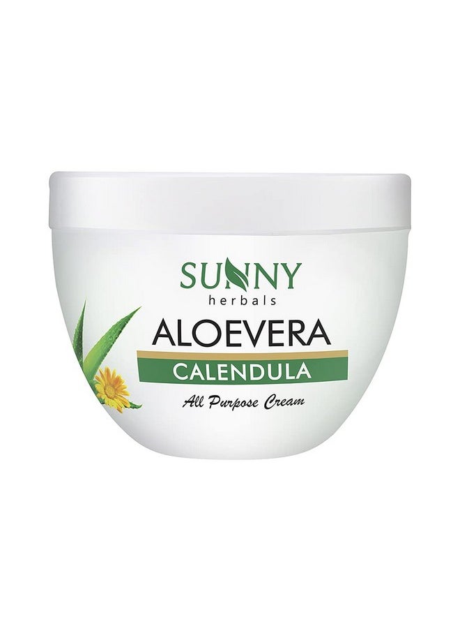 Aloevera & Calendula All Purpose Cream | Helps Prevent Scarring, Sunburn | Calendula Suitable For Delicate Skin | Aloevera Helps To Moisturize Skin & Gives A Healthy Glow, 250 Gm