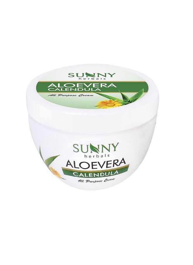 Aloevera & Calendula All Purpose Cream | Helps Prevent Scarring, Sunburn | Calendula Suitable For Delicate Skin | Aloevera Helps To Moisturize Skin & Gives A Healthy Glow, 250 Gm