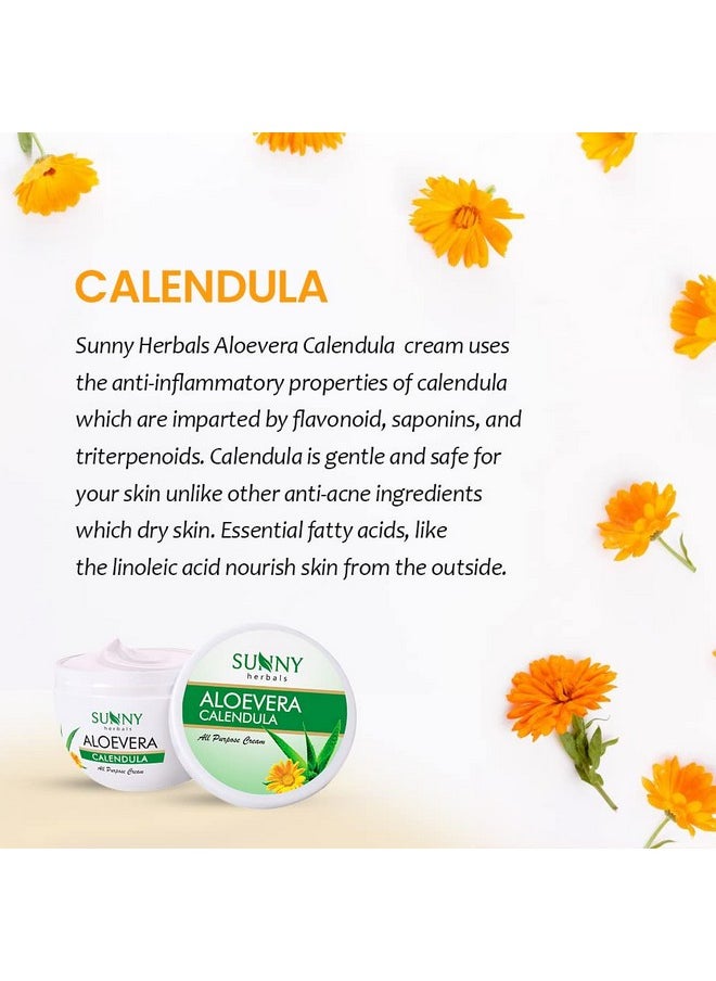 Aloevera & Calendula All Purpose Cream | Helps Prevent Scarring, Sunburn | Calendula Suitable For Delicate Skin | Aloevera Helps To Moisturize Skin & Gives A Healthy Glow, 250 Gm