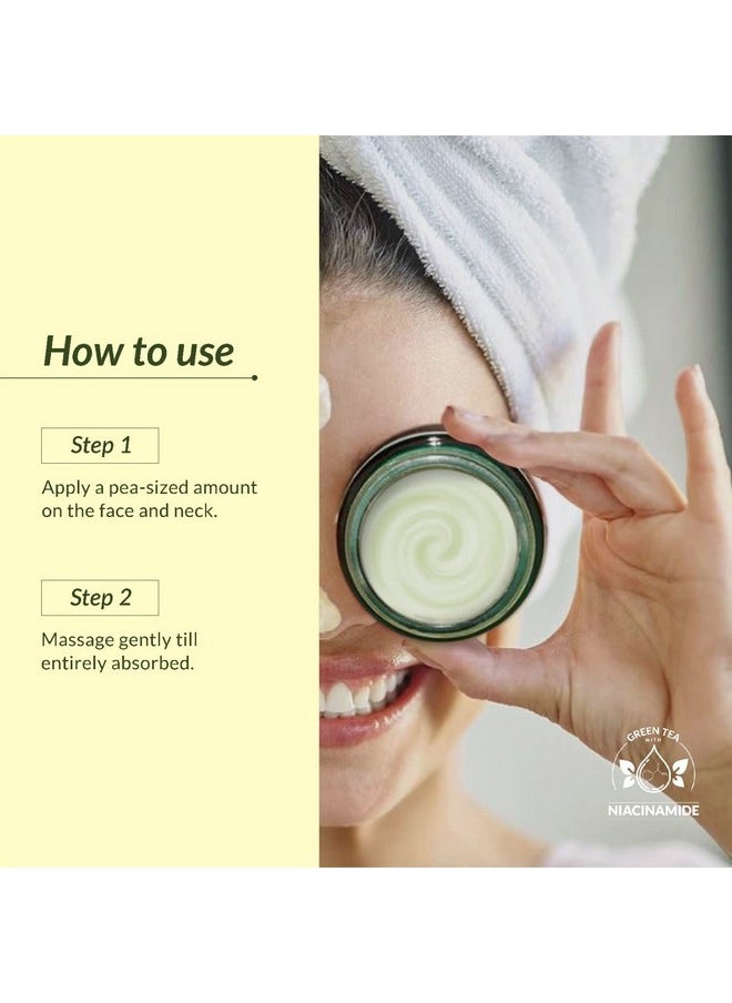 Natural Green Tea Hydradetox Glow Boosting Day Cream Spf 20 With Niacinamide | Boosts Glow And Enhances Skin Radiance | Hydrates Skin | Protects From Sun | Prevents Acne And Pimples | Preservative Free | For All Skin Types | 50G