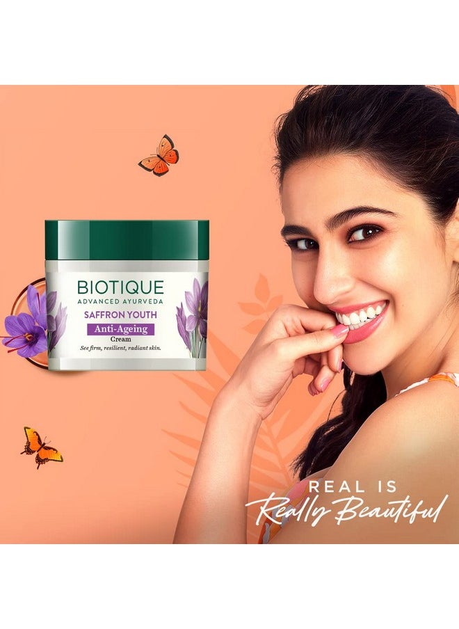 Saffron Dew Youthful Moisturizer Cream| Protects Skin Cells | Prevents Ageing And Retains Youthful Glow | 100% Botanical Extracts | Suitable For All Skin Types | 50Gm