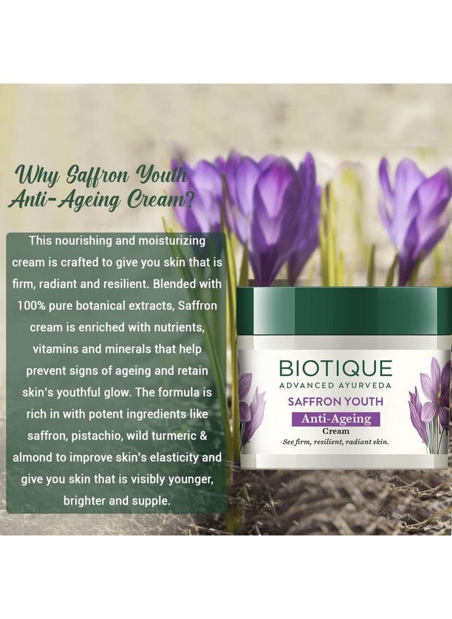 Saffron Dew Youthful Moisturizer Cream| Protects Skin Cells | Prevents Ageing And Retains Youthful Glow | 100% Botanical Extracts | Suitable For All Skin Types | 50Gm