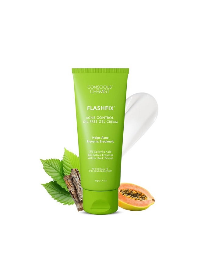 ® 2% Salicylic Acid Cream | 50G | Moisturizer For Oily Acne Prone Skin, Face Cream For Men & Women, For Acne & Oil Control, Itchiness & Redness, Non Greasy Gel Cream - Flashfix