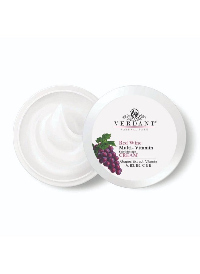 Skin Brightening & Anti-Ageing Red Wine Face Cream With Grapes Extract | Red Vine Cream | Multi-Benefits Face Moisturizer | Anti-Aging Cream | Tanning & Pigmentation Control, Anti-Marks | Spots & Tan Removal Cream - Sulphate & Parabens Free - 100Ml