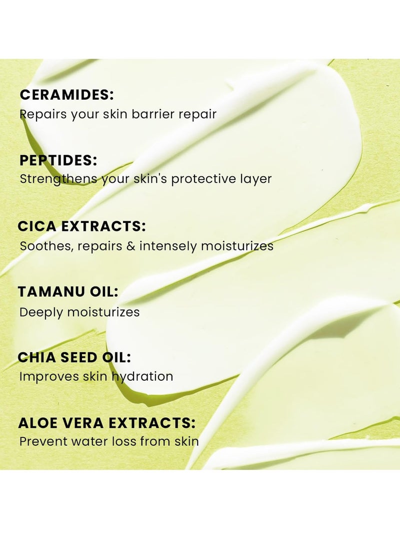 Hyphen Barrier Care Face Cream for Normal & Dry Skin | Peptides & Ceramides Face Moisturizer That Strengthens Skin Barrier & Heals Dry Skin| Deep Moisturizing Face Cream for Men & Women | 50Ml