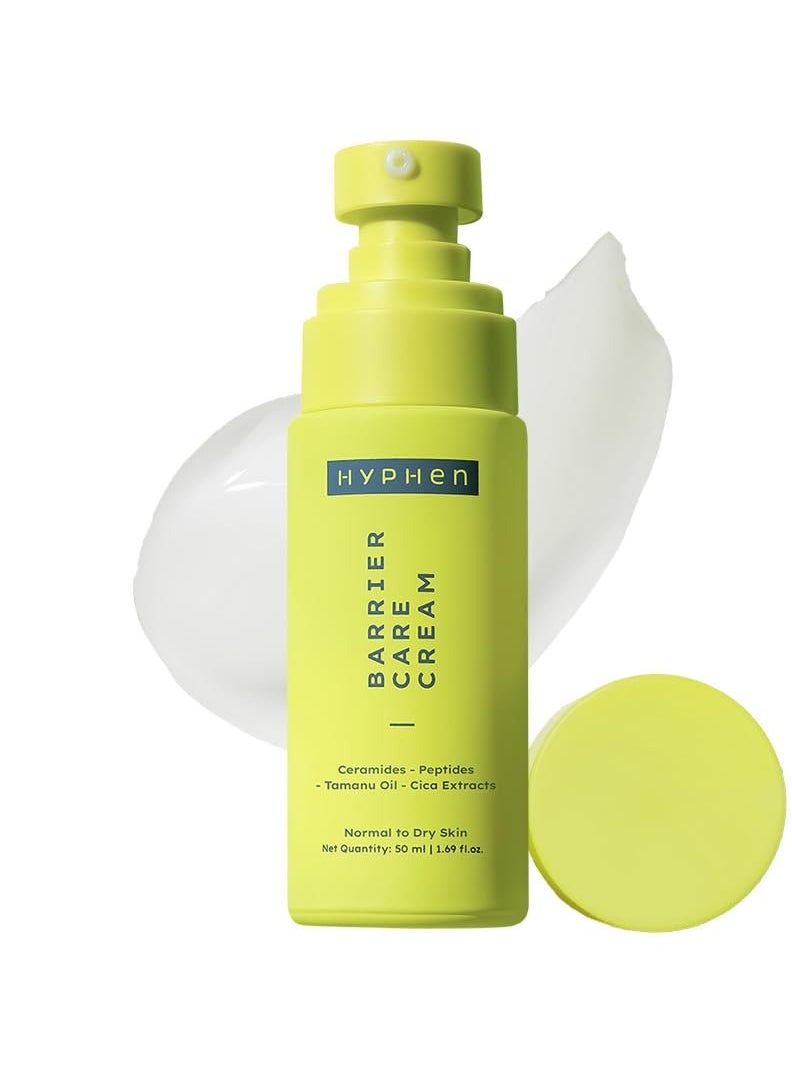 Hyphen Barrier Care Face Cream for Normal & Dry Skin | Peptides & Ceramides Face Moisturizer That Strengthens Skin Barrier & Heals Dry Skin| Deep Moisturizing Face Cream for Men & Women | 50Ml