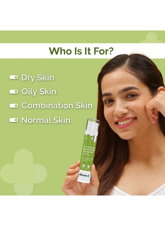 4% Ceramide Barrier Repair Moisturizer | Niacinamide & Oxylance I Repairs & Strengthens Skin I Improves Skin Texture I Lightweight Cream I 24 Hrs Moisturization | For All Skin Type - 50Gm